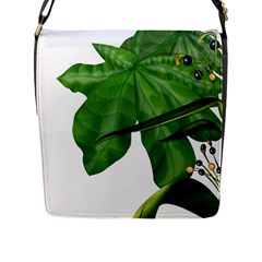 Plant Berry Leaves Green Flower Flap Messenger Bag (l) 