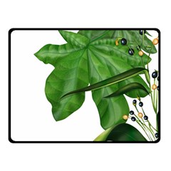 Plant Berry Leaves Green Flower Double Sided Fleece Blanket (small) 