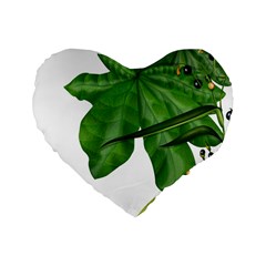 Plant Berry Leaves Green Flower Standard 16  Premium Flano Heart Shape Cushions