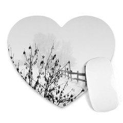 Snow Winter Cold Landscape Fence Heart Mousepads