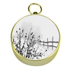 Snow Winter Cold Landscape Fence Gold Compasses