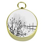 Snow Winter Cold Landscape Fence Gold Compasses Front