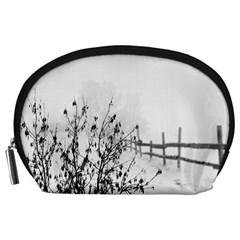 Snow Winter Cold Landscape Fence Accessory Pouches (Large) 