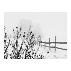 Snow Winter Cold Landscape Fence Double Sided Flano Blanket (mini) 