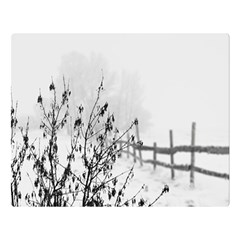 Snow Winter Cold Landscape Fence Double Sided Flano Blanket (Large) 