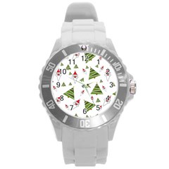 Christmas Santa Claus Decoration Round Plastic Sport Watch (l) by BangZart