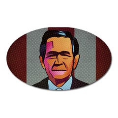 George W Bush Pop Art President Usa Oval Magnet by BangZart