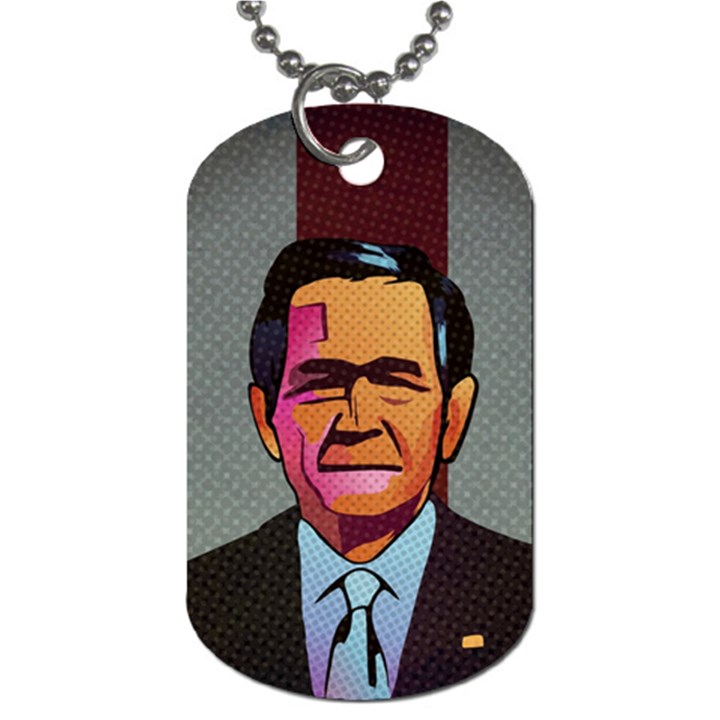 George W Bush Pop Art President Usa Dog Tag (One Side)