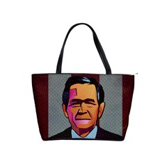 George W Bush Pop Art President Usa Shoulder Handbags by BangZart