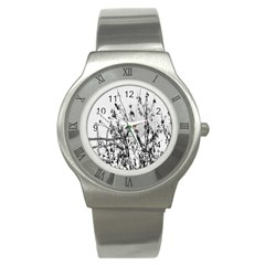 Snow Winter Cold Landscape Fence Stainless Steel Watch by BangZart