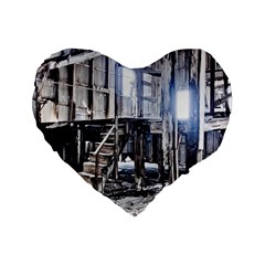 House Old Shed Decay Manufacture Standard 16  Premium Flano Heart Shape Cushions