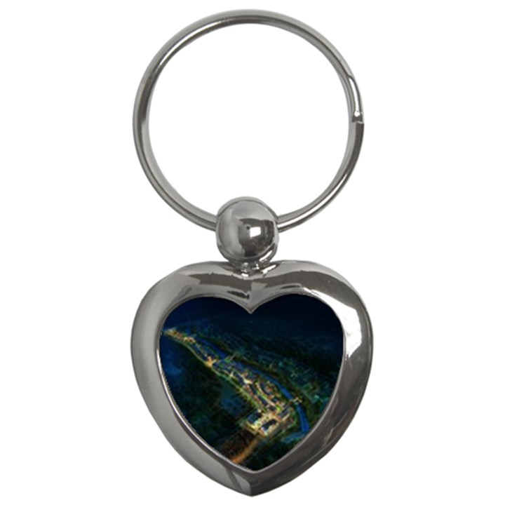 Commercial Street Night View Key Chains (Heart) 