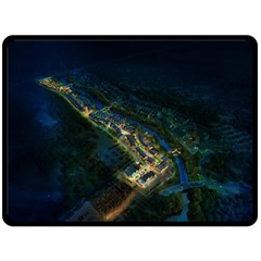 Commercial Street Night View Fleece Blanket (large)  by BangZart