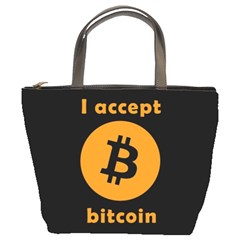 I Accept Bitcoin Bucket Bags by Valentinaart