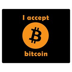 I Accept Bitcoin Double Sided Flano Blanket (medium)  by Valentinaart