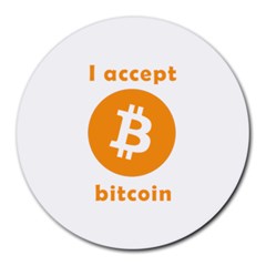 I Accept Bitcoin Round Mousepads by Valentinaart