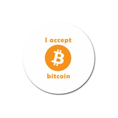 I Accept Bitcoin Magnet 3  (round) by Valentinaart