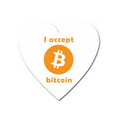 I Accept Bitcoin Heart Magnet by Valentinaart