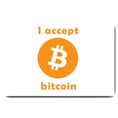 I Accept Bitcoin Large Doormat  by Valentinaart