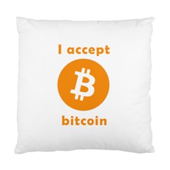 I Accept Bitcoin Standard Cushion Case (one Side) by Valentinaart