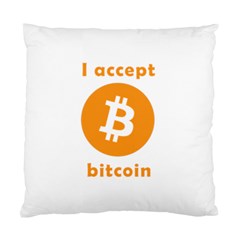 I Accept Bitcoin Standard Cushion Case (two Sides) by Valentinaart