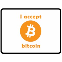 I Accept Bitcoin Double Sided Fleece Blanket (large)  by Valentinaart