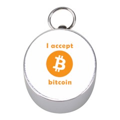 I Accept Bitcoin Mini Silver Compasses by Valentinaart