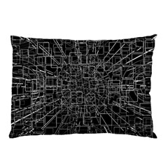 Black Abstract Structure Pattern Pillow Case by BangZart