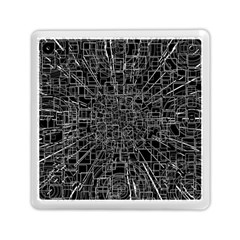 Black Abstract Structure Pattern Memory Card Reader (square)  by BangZart