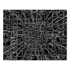 Black Abstract Structure Pattern Double Sided Flano Blanket (large) 