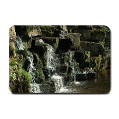 Water Waterfall Nature Splash Flow Small Doormat  by BangZart