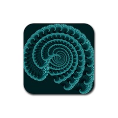 Fractals Form Pattern Abstract Rubber Coaster (square)  by BangZart