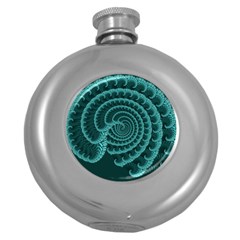 Fractals Form Pattern Abstract Round Hip Flask (5 Oz) by BangZart