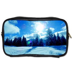 Ski Holidays Landscape Blue Toiletries Bags 2-side by BangZart