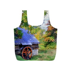 Landscape Blue Shed Scenery Wood Full Print Recycle Bags (s)  by BangZart