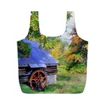Landscape Blue Shed Scenery Wood Full Print Recycle Bags (M)  Front