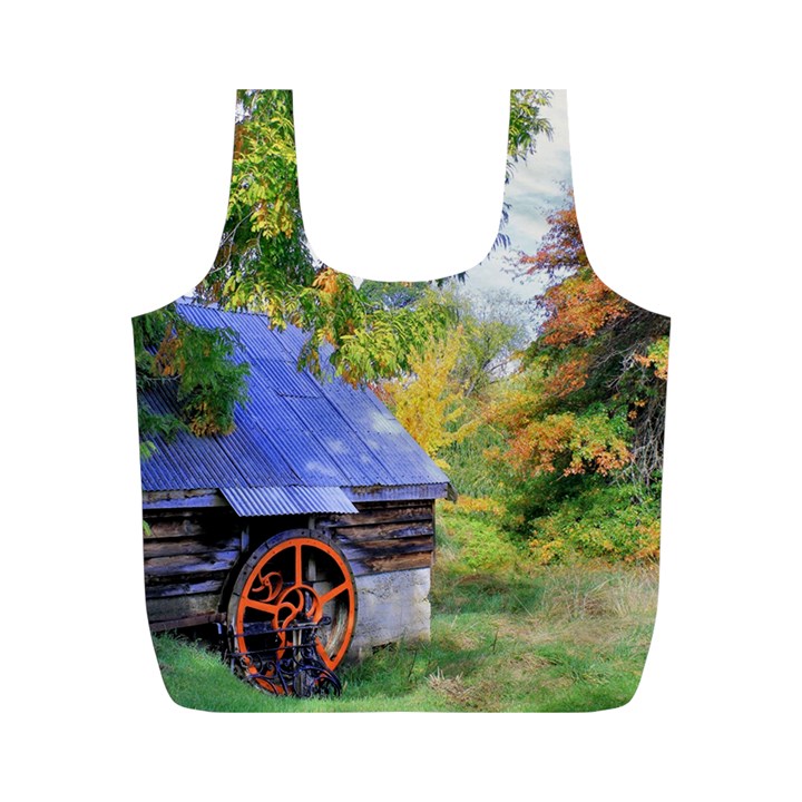 Landscape Blue Shed Scenery Wood Full Print Recycle Bags (M) 