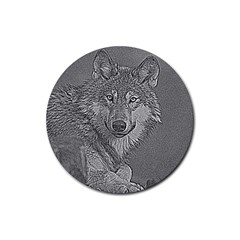 Wolf Forest Animals Rubber Coaster (Round) 