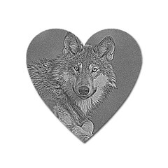 Wolf Forest Animals Heart Magnet