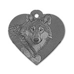 Wolf Forest Animals Dog Tag Heart (One Side) Front