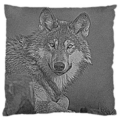 Wolf Forest Animals Large Flano Cushion Case (One Side)