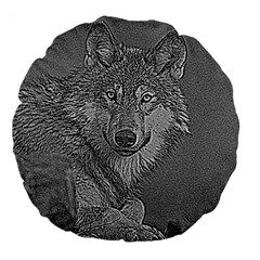 Wolf Forest Animals Large 18  Premium Flano Round Cushions by BangZart