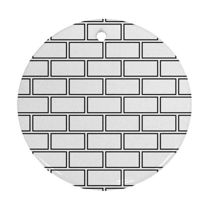 Wall Pattern Rectangle Brick Ornament (Round)