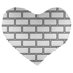 Wall Pattern Rectangle Brick Large 19  Premium Heart Shape Cushions by BangZart