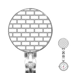 Wall Pattern Rectangle Brick Stainless Steel Nurses Watch