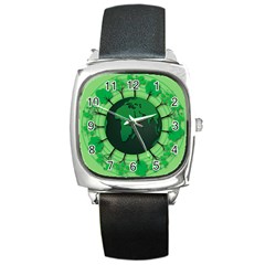 Earth Forest Forestry Lush Green Square Metal Watch by BangZart