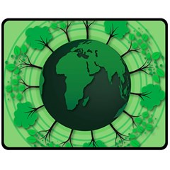 Earth Forest Forestry Lush Green Fleece Blanket (medium)  by BangZart