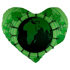 Earth Forest Forestry Lush Green Large 19  Premium Heart Shape Cushions