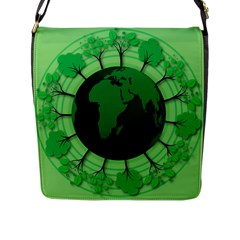 Earth Forest Forestry Lush Green Flap Messenger Bag (l) 