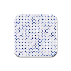 Star Curved Background Blue Rubber Square Coaster (4 Pack) 